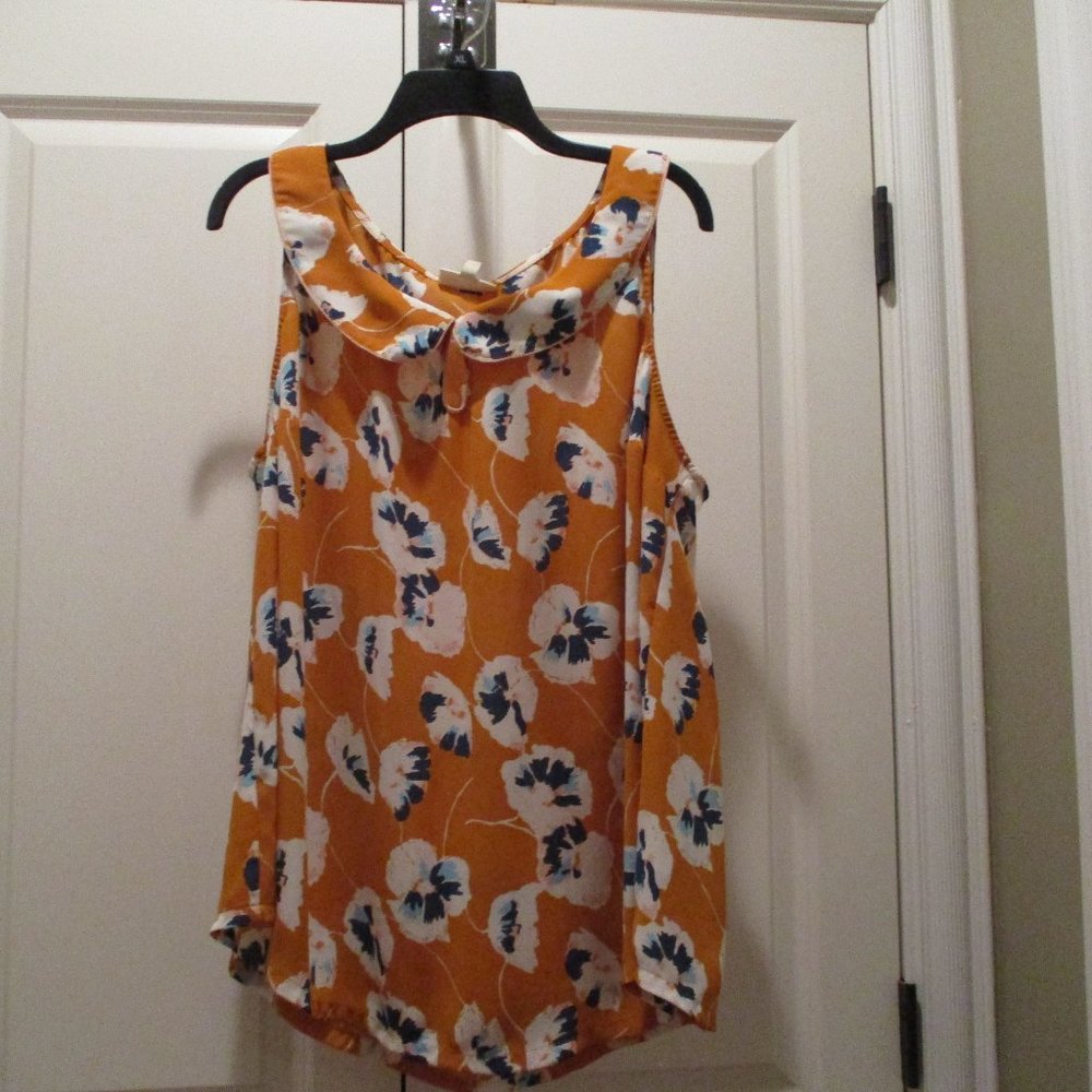 Modcloth orange sleeveless blouse